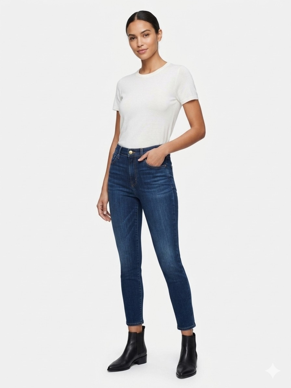 NWT FRAME Le High Skinny Crop Jeans in Dark Wash - Size 25